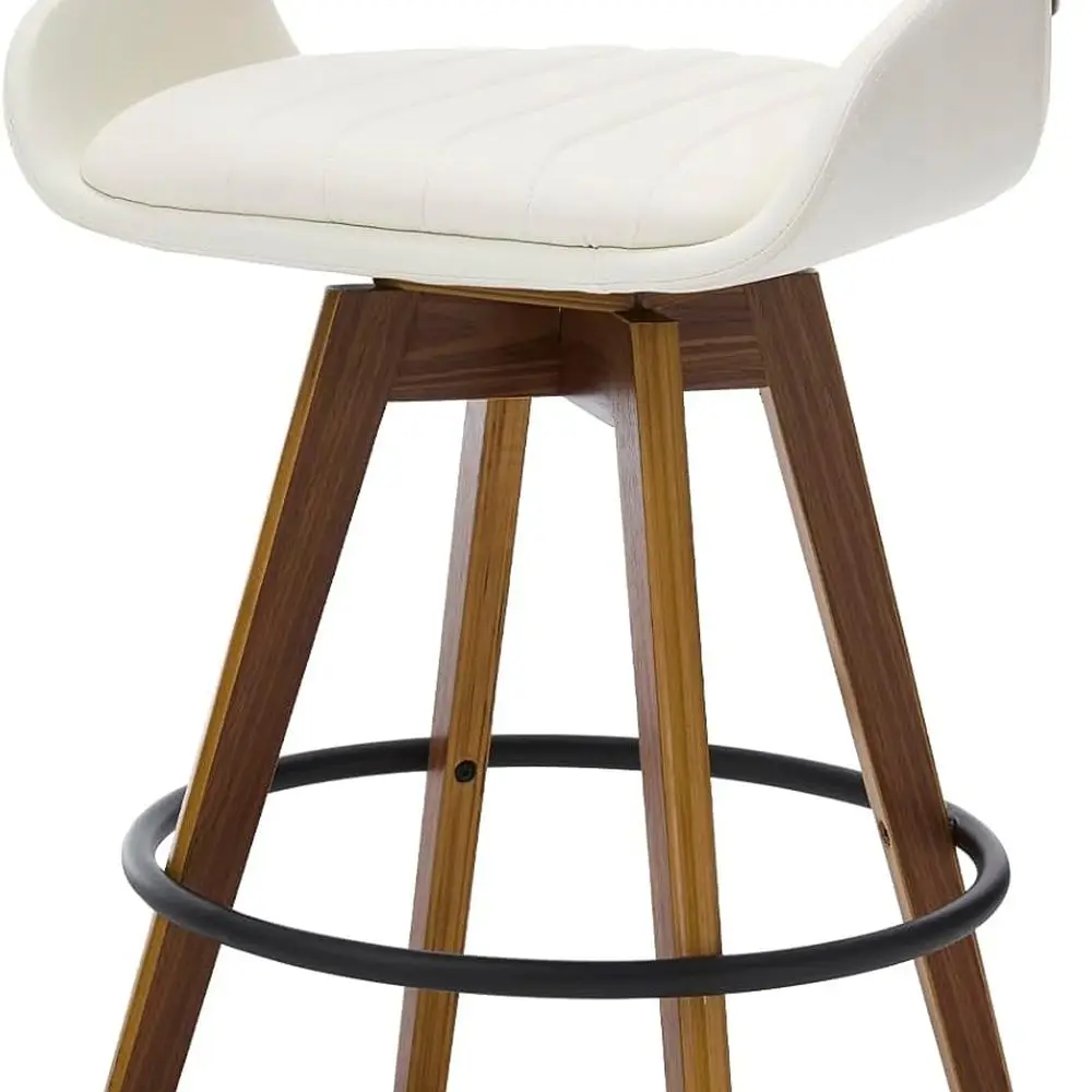 Arvello Walnut Swivel Bar Stool pair in kitchen