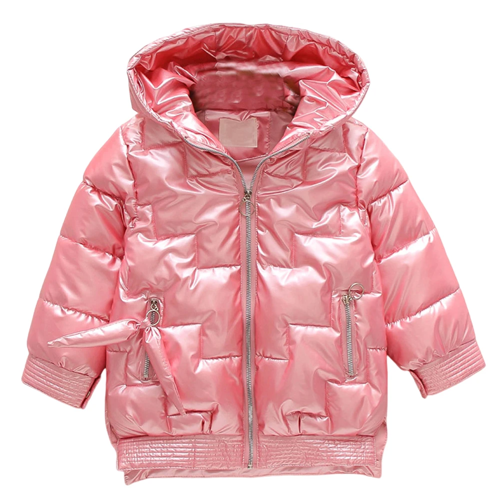 

Girls Puffer Coat Hooded Bright Color Childrens Down Jacket Cotton Padded Quilted Coat Winter Warm Princess Outerwear for Teens