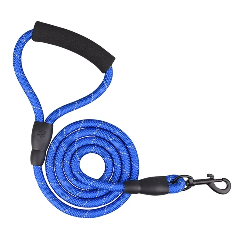2 Way Braided Nylon Dual Dog Leash Double Lead Rope Strong Pet Leash Walking Running Leads For Couplers With Soft Padded Handle 