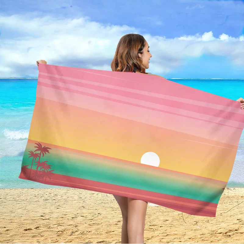 

Superfine fiber quick-drying beach towel, adult sports swimming printing water absorption