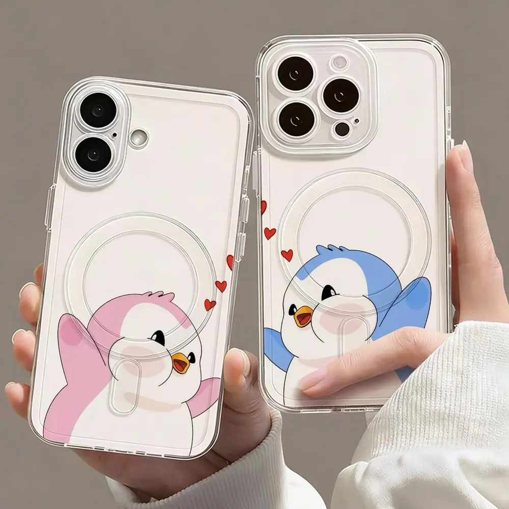 Pudgy Penguins Magnetic Clear Phone Case - Sleek & Slim Wireless Cover
