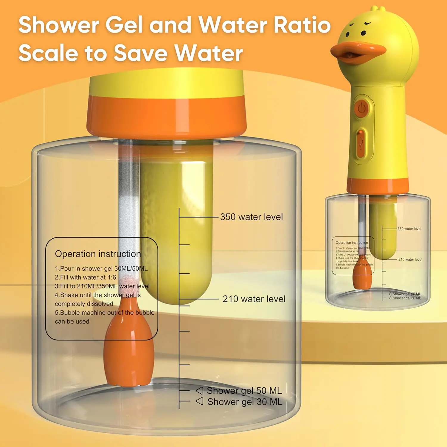 Electric Dog Shampoo Dispenser Dog Shampoo Sprayer Duck Foamer for Pet, Foaming Soap Dispenser for Bathtub, Kitchen Sink pet foam dispenser