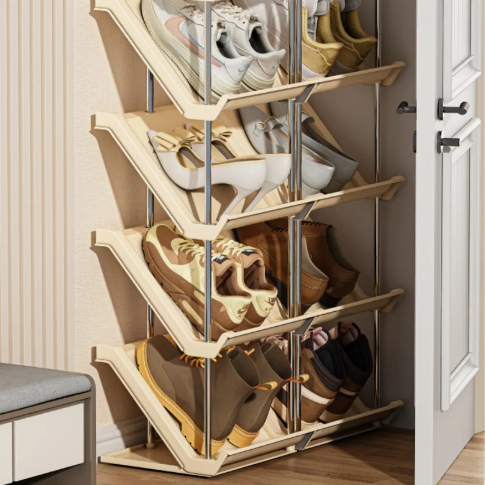Living Room Multi-Layer Shoe Rack Entry Shoes Racks For Home Use Household Stackable Simple Shoe Shelf Wall Corner Shoes Cabinet
