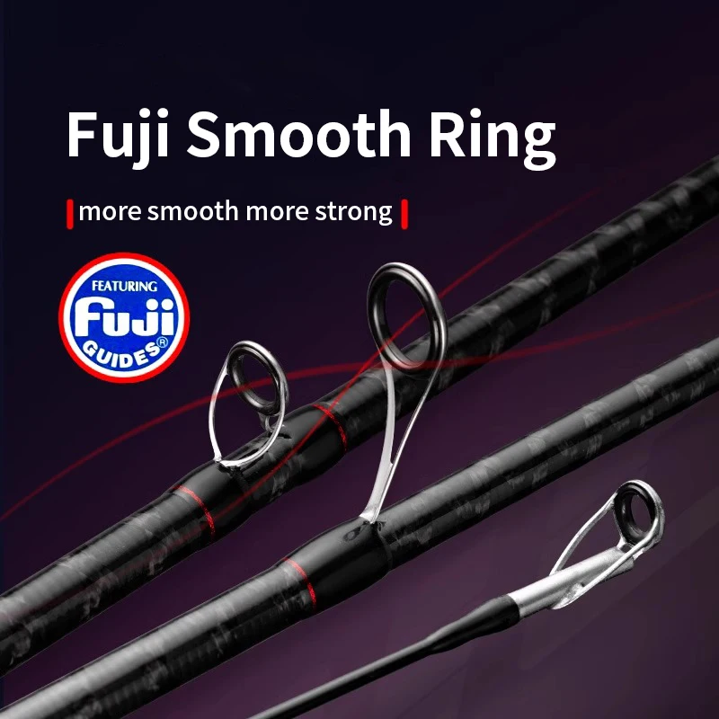 Kawa Fishing Rod 6 Sections Super Fast Action 2.1m Shrink Length 40cm 122g Fuji Ring Lure 5-25g Casting and SpinninCarbon Handle