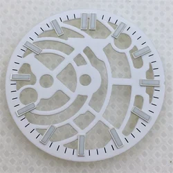 Hollow Skeleton Dial 28.5mm with Multi - Color Design and Green Luminous Features (WHITE)