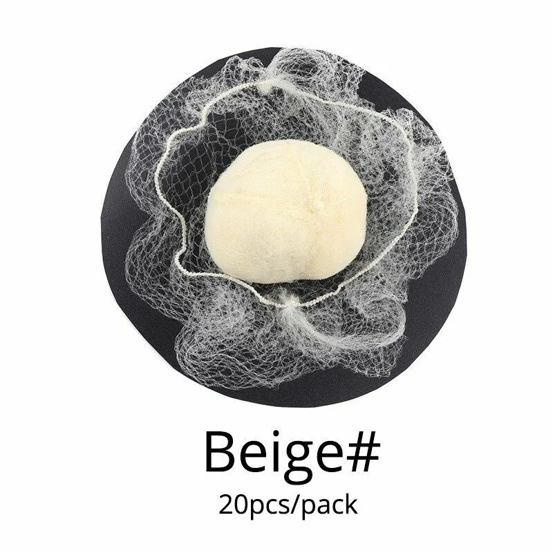 20개입 내구성 좋은 나일론 헤어넷, 번헤어스타일 도구, 블랙, 베이지, 브라운, 다크커피, 5mm 헤어넷, 가발용, 메쉬 헤어스타일링
