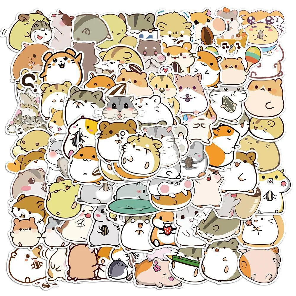 

10/30/50PCS New DIY Hamster Cartoon Personality Creative Computer Luggage TableCar Chair Decoration Waterproof Sticker Wholesale