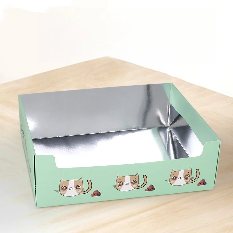 Одноразовий ящик для котячих туалетів Портативний і складаний паперовий ящик для котячих туалетів для ледачих, щоб кинути котячих туалетів навколо