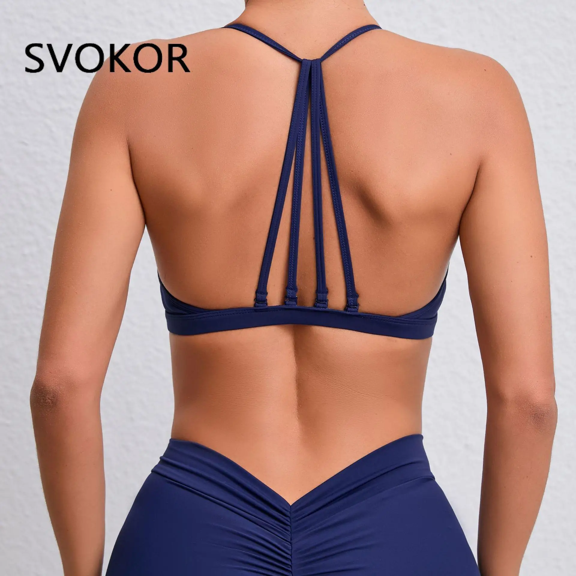 

SVOKOR Women Dual-Use Sport Bra Beautiful Back Fitness Underwear Quick-Drying Athletic Vest with Pad Slim Running Crop Top