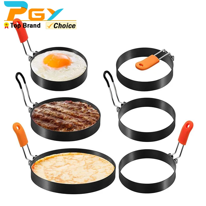Egg Ring Professional Stainless Steel Egg Fried Ring Nonstick Round Pancake Mold Kitchen Omelet Mold for Frying Eggs Cooking