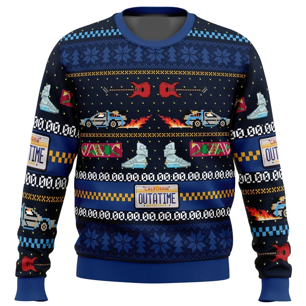 Back To The Future Ugly Christmas Sweater Cartoon Anime Women Men Pullover Tops 2025 New Fashion Couple Hoodie Sweatshirt 2
