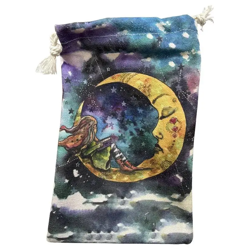 

Tarot Card Pouch 14x22cm Mysterious Girl Tarot Card Dice Storage Bag Tarot Deck Protective Case Jewelry Pouch For Most Standard