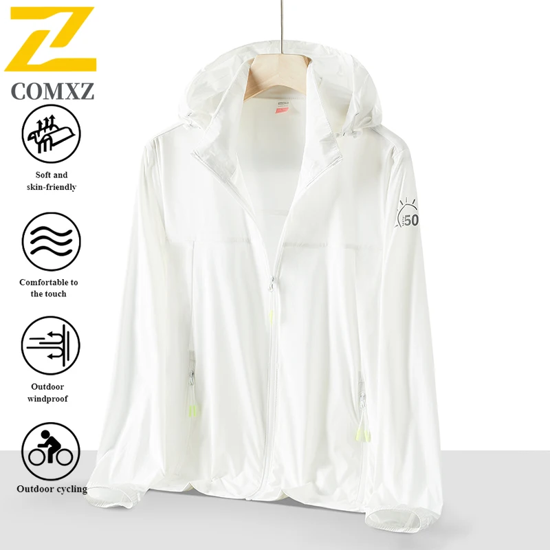 Summer Ice Silk UV Protection Jacket UPF50+ Lightweight Outdoor Mountaineering camping Hoodie Breathable Skin Coat for Unisex