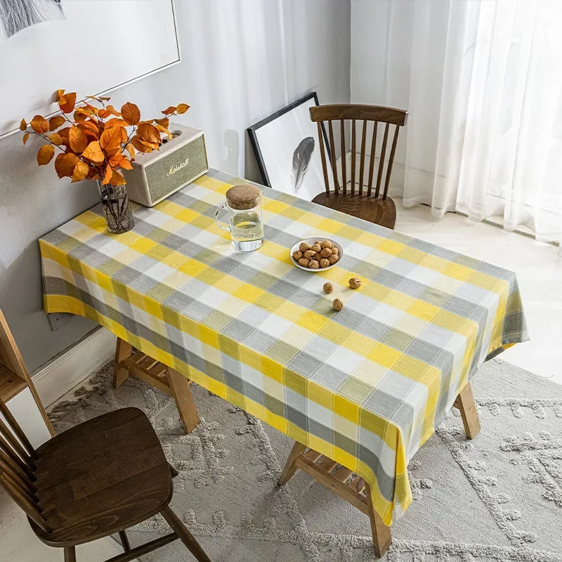 JY23-A Modern minimalist plaid dirt resistant home dustproof table mat decorative tablecloth 2
