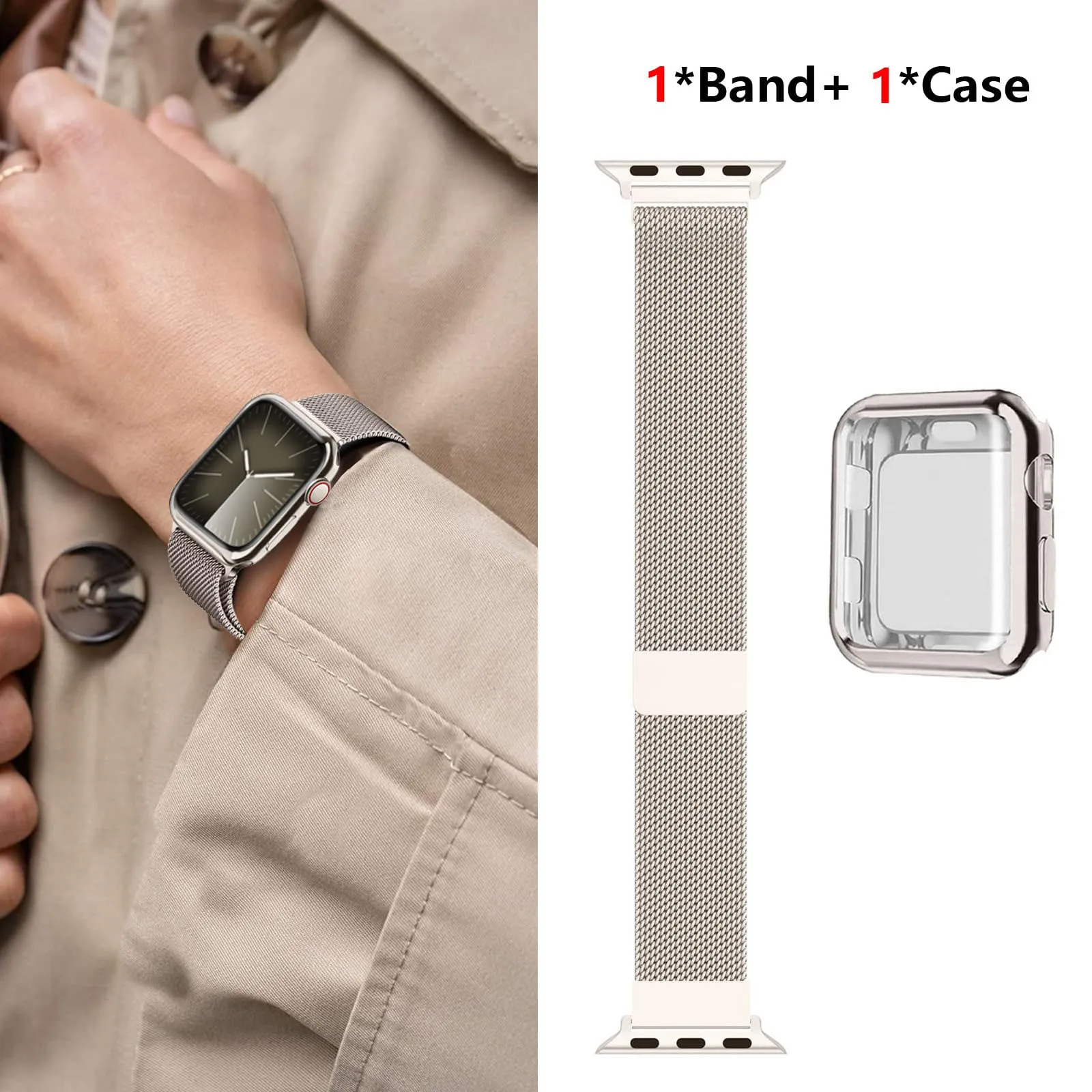 Premium TPU Protective Case with Milanese Loop Bracelet