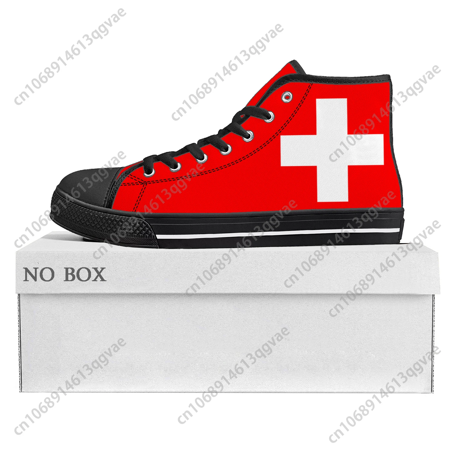 Swiss Flag High Top High Quality Sneakers Mens Womens Teenager Canvas Sneaker Switzerland Casual Couple Shoes Custom Shoe