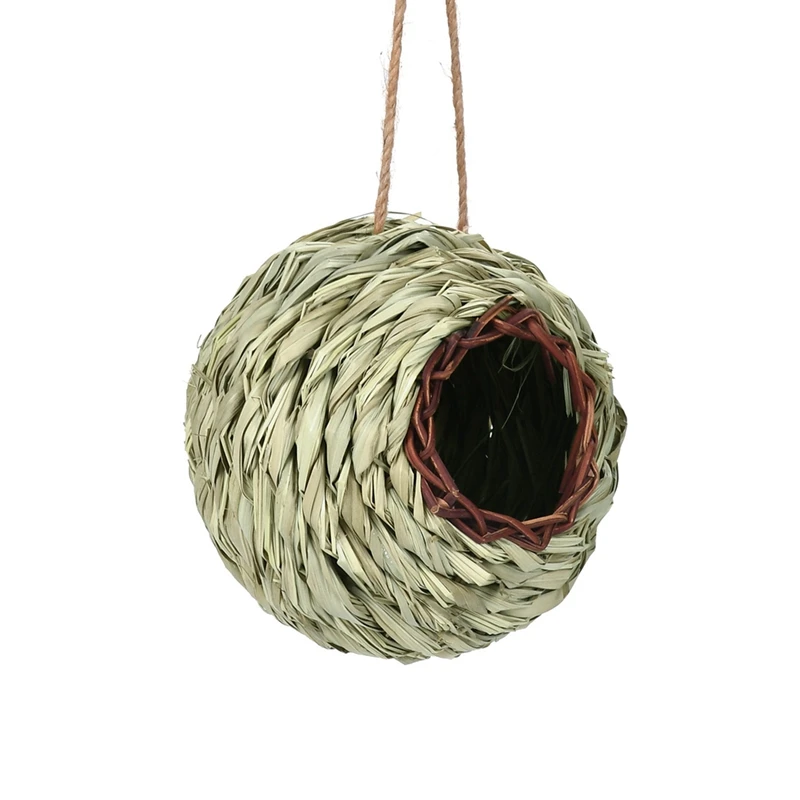Ball Shaped Grass Woven Birds Nest Early Childhood Education Handmade DIY Weaving Bird House Horticultural Decor 1PC