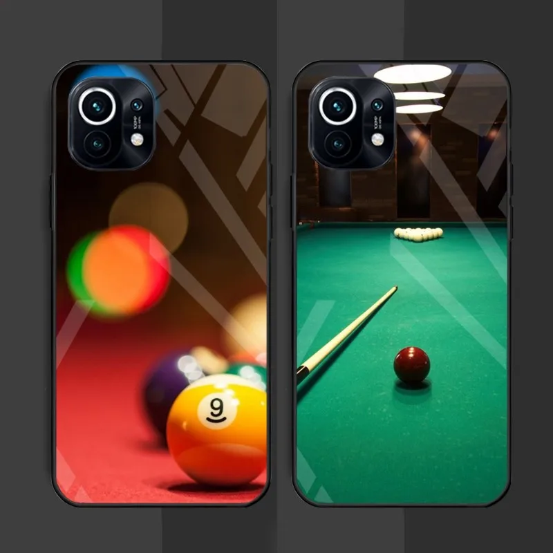 Sports Billiards Phone Case Tempered Glass for Xiaomi 12X Pro POCO F3