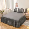 Europe Bed Linen Smooth Twin Full Queen King Size Bed Sheet Home Decor 1PC Bed Skirts Princess Style Bedspread Cover with Skirt 3