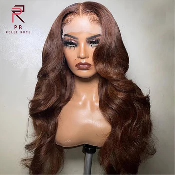 Bleached Chocolate Brown Body Wave 13x4 Lace Frontal Human Hair Wigs 100% Quality Hd Lace Wig Dark Brown Closure Wigs On Sale