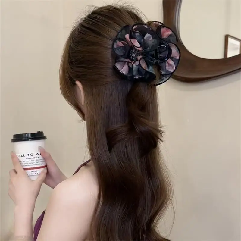 1 Stück Damen-Haarklammer, koreanische Strass-Blumen-Schleife, Spitze, elegant, süß, sanftes Haar, verschiedene Haar-Accessoires für Mädchen – Detail 1