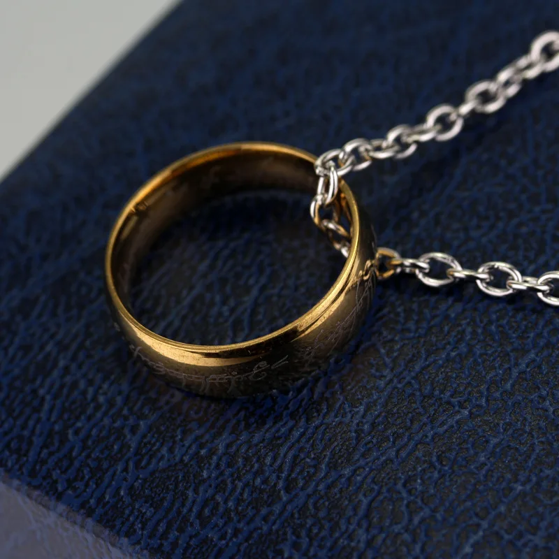 Ring necklace stainless steel fashion accessory hanging accessory men's versatile clothing accessory necklace pendant,anime necklace,anime ring