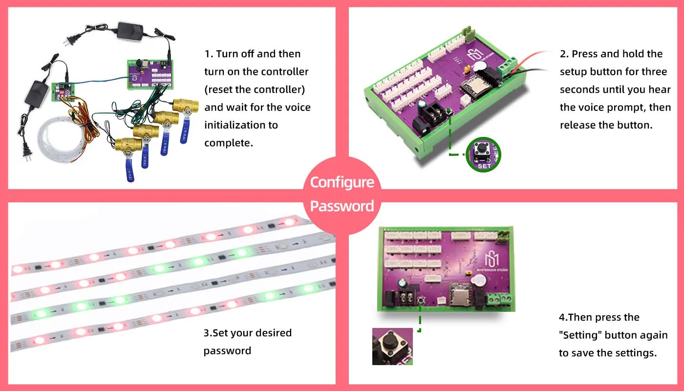 Mysterious Studio Escape Room Requisiten Escape Game Elektronisches Puzzle 4 RGB-Lichtstreifen Ventilversion Superb GY 1987 – Detail 8