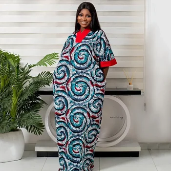 Alternative view of Osas Half Sleeve V-neck Dashiki Boubou Dress
