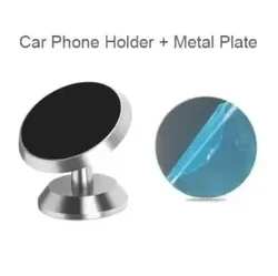 Universal Magnetic Car Phone Holder for Dashboard - Secure Smartphone and GPS Mount (360 Rotate Sliver)