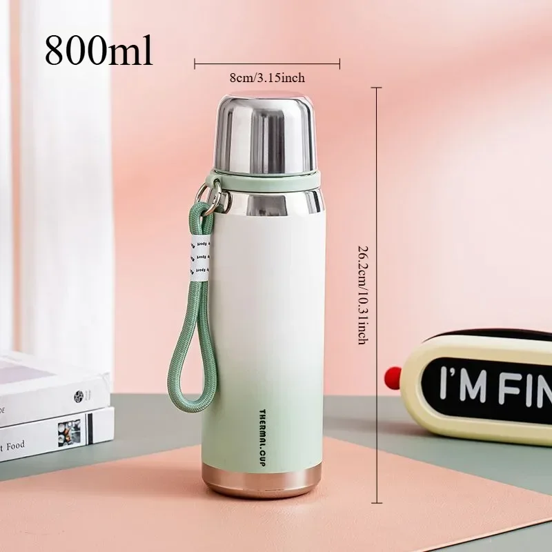 Stainless Steel Insulated Water Bottle Gradient Color Outdoor Leak Proof