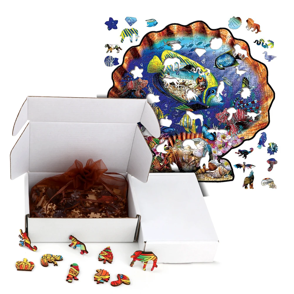 Engaging Wooden Jigsaw Puzzle with Creative Patterns - Brain Teaser and Color Sorting Game Gift