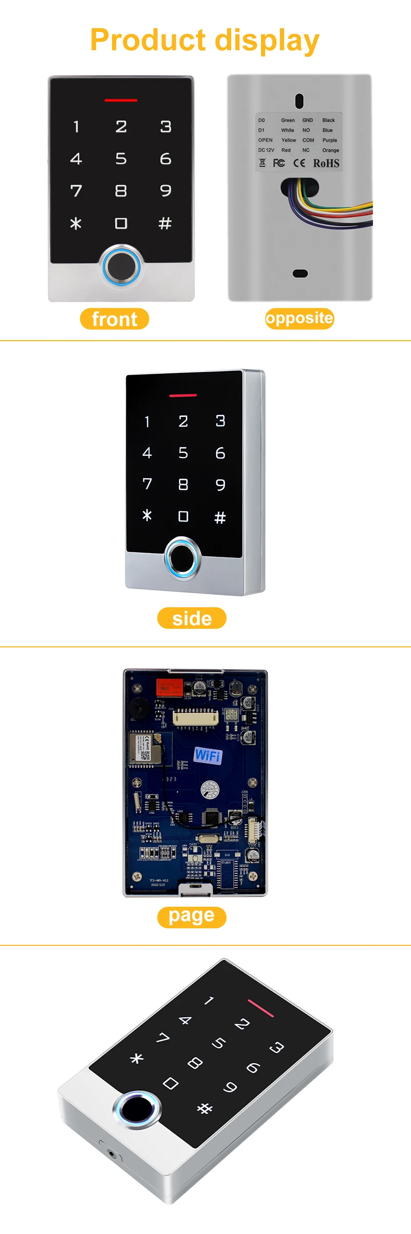 Tuya Smart WiFi Door Access Control Fingerprint Keypad with NFC/IC/RFID Card Rea