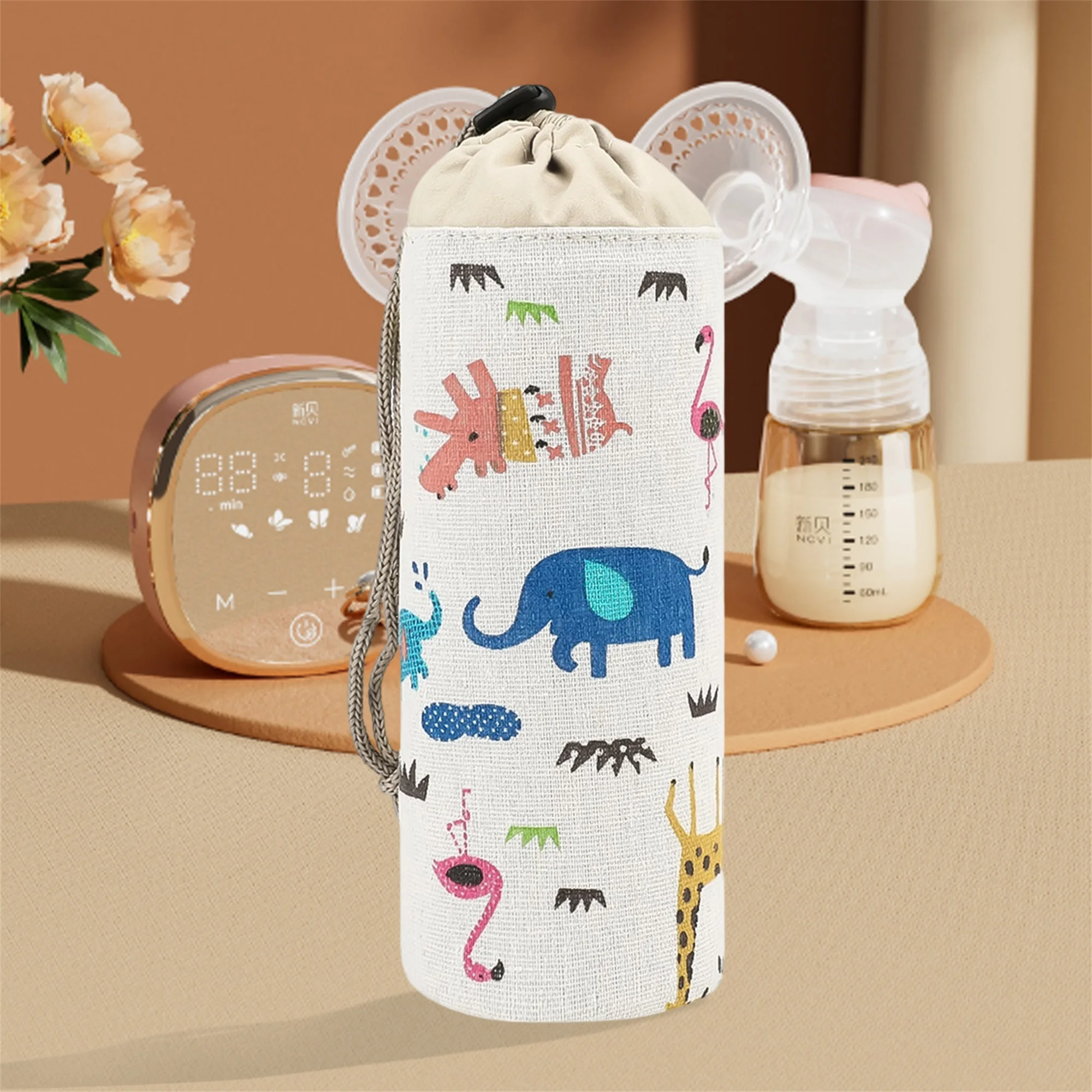Portable Double-Layered Baby Bottle Cooler Bag with Insulation for Breast Milk Storage on-the-go and at Home