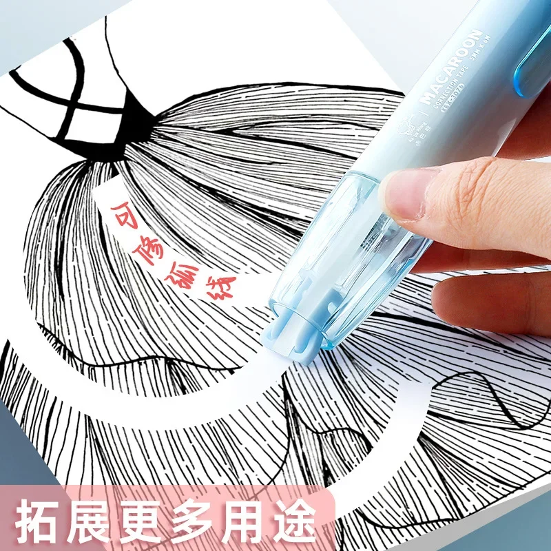 1Pc Creativity Large Capacity Press Correction Tape Student Writing Corrector Tool Stationery Back to School Office Supplies - 3