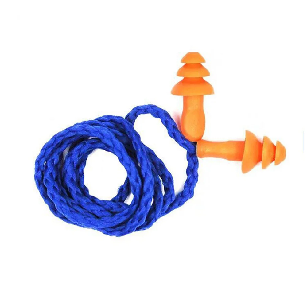 100pairsofreusableearplugswiredsiliconeearplugsfornoise