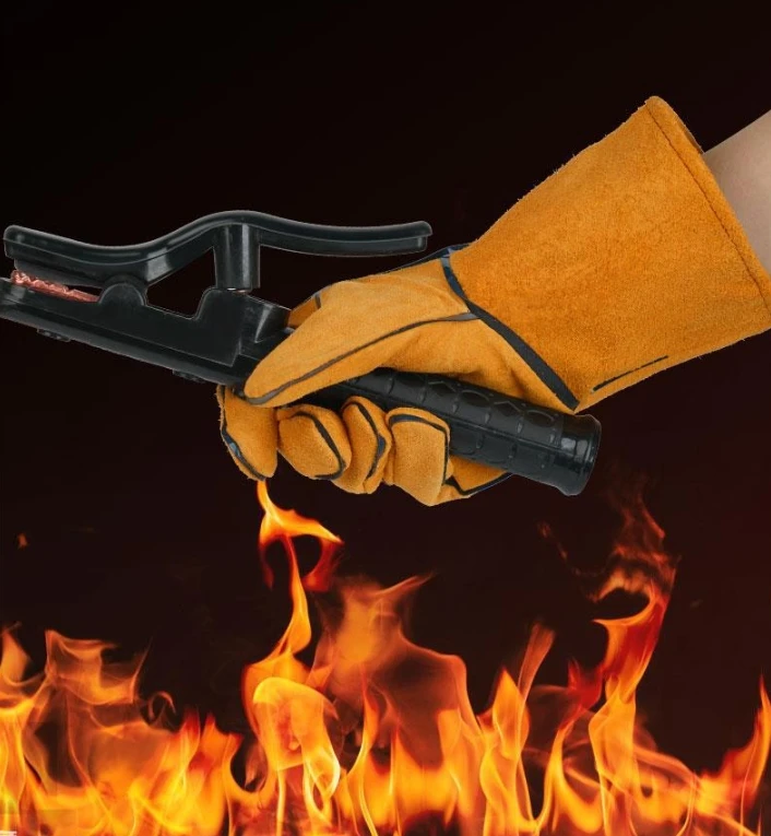 Welding Gloves Heat/Fire Resistant Gloves Durable Leather for BBQ,Oven