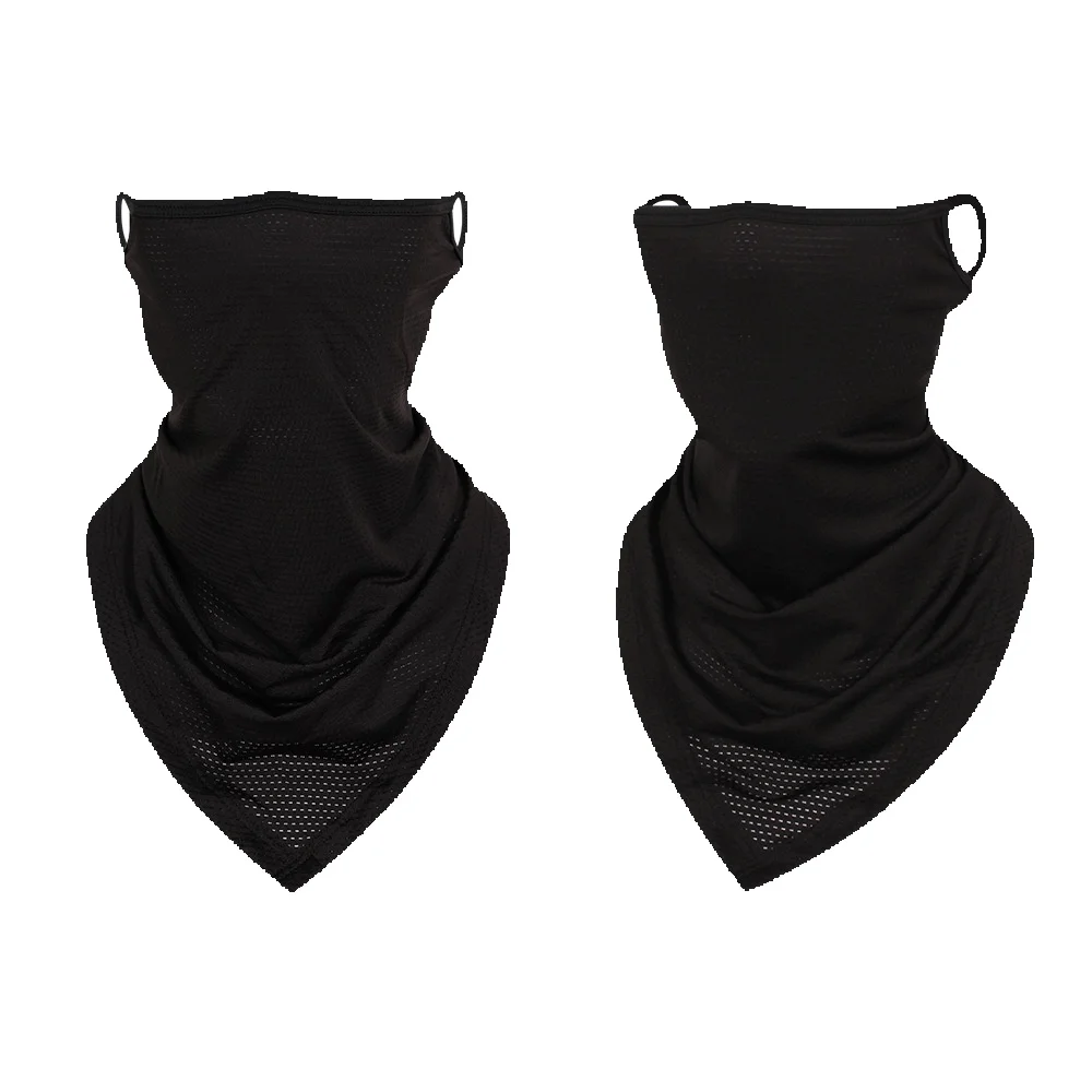 LazyZoom Écharpe triangulaire à suspendre aux oreilles, guêtre respirante en maille de soie glacée, masque de cyclisme en plein air, pêche d'été, protection solaire, serviette pour le visage_voghion.com