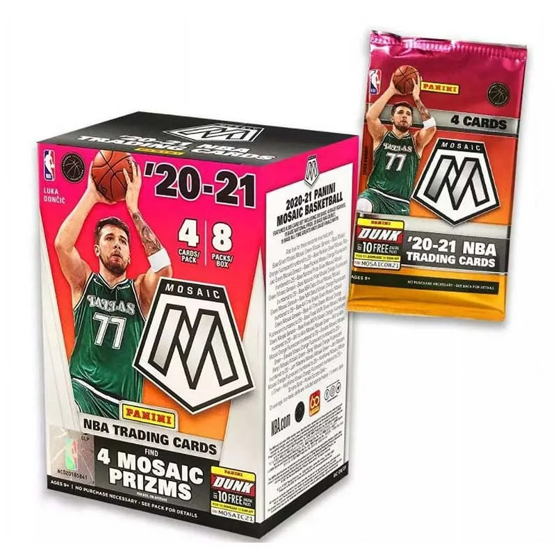 

Panini 2020-21, мозаичный бластер, коробка для баскетбола, герметичная, 4 карты в упаковке, 8 упаковок в коробке 2020/21