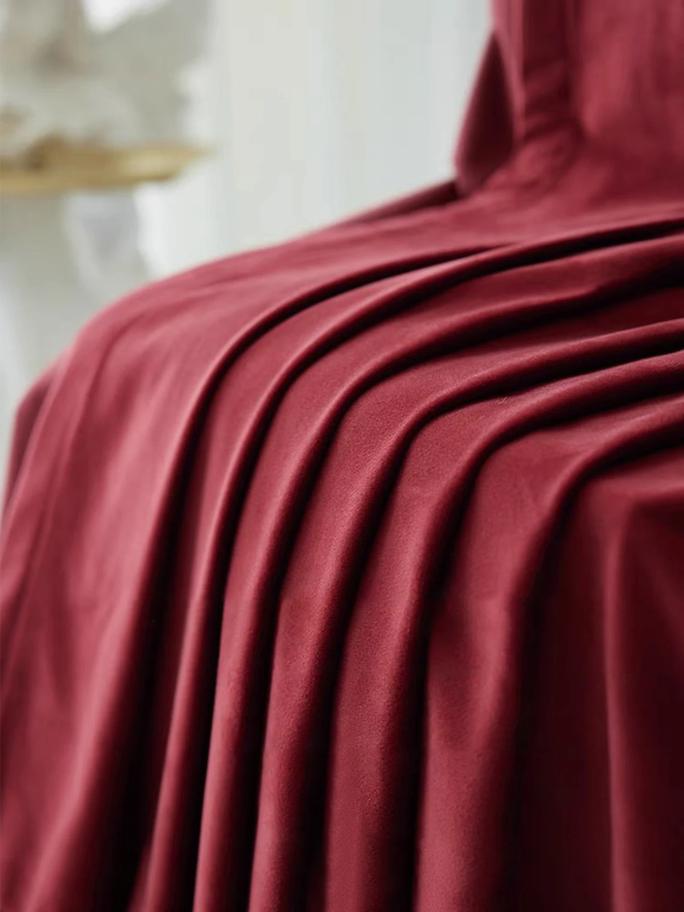 Luxurious Wine Red Velvet Blackout Curtains