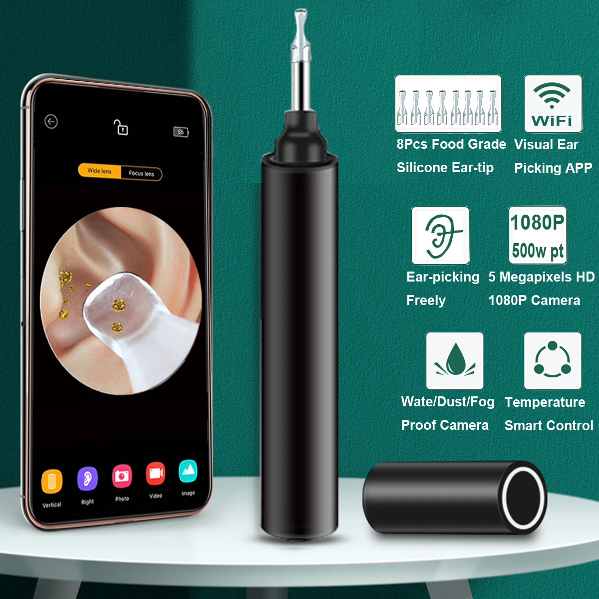 Earwax Removal With Camera Inner Len Ear Cleaner Otoscope Hd Wifi
