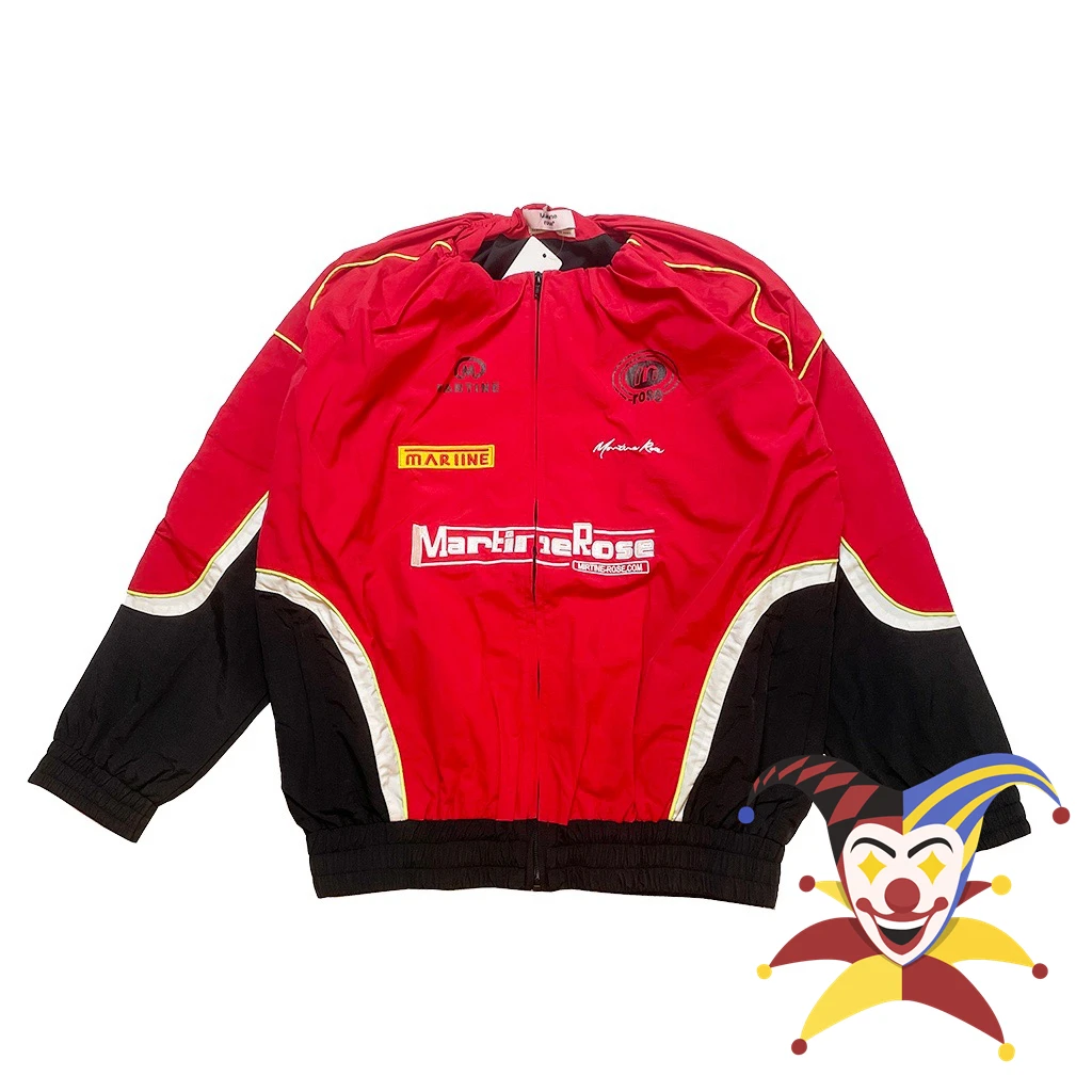 

Red Martine Rose Zipper Jacket Men Women 1:1 Best Quality Embroidery Racing Overcoat Coat
