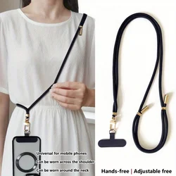 Versatile Black and Gold Adjustable Phone Lanyard for Hands - Free Outdoor Adventures