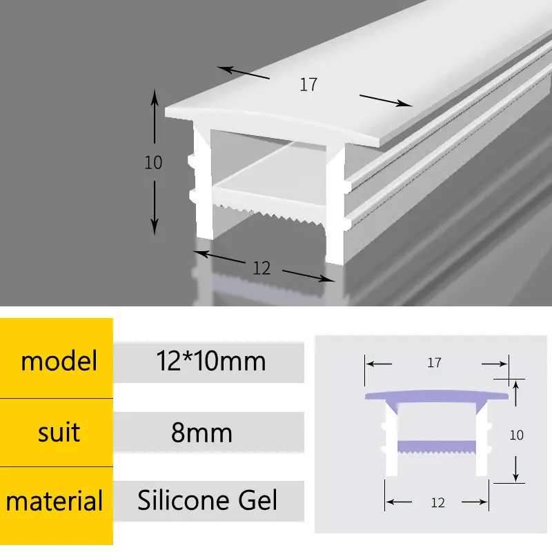 Recessed White Silicone Tube LED Neon Light Flexible Rope Channel Diffuser WS2811 WS2812B Outdoor Waterproof Ribbon Strip Lights image 12