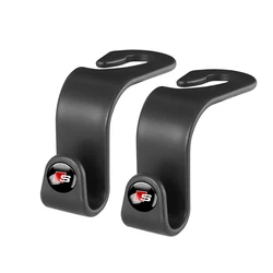 Set of 2 Premium Car Back Seat Organizer Hooks with Auto Emblem Design (2pcs audi s)