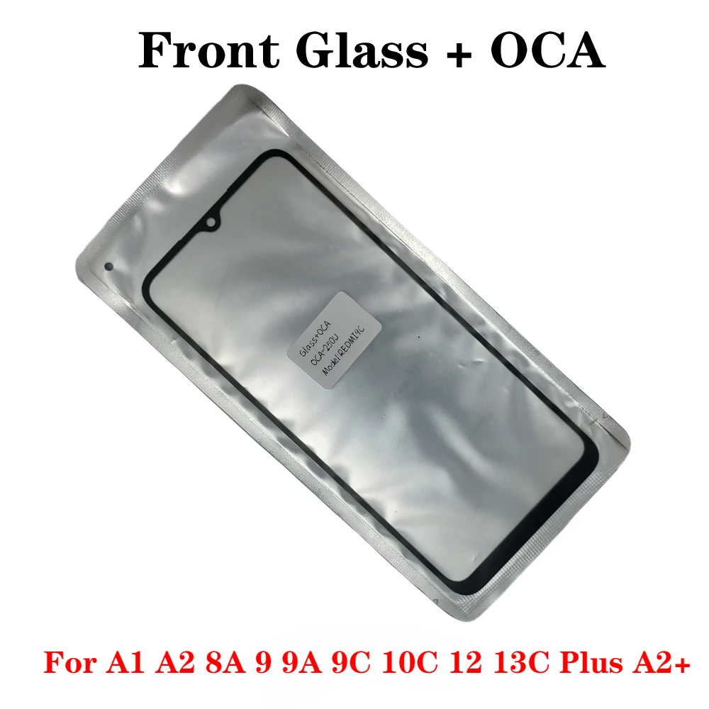 Outer Front Touch Screen Glass with OCA for Redmi A1 A2 8A 9 9A 9C 10C 12 13C Plus A2+ for glass screen replacement touch screen digitizer replacement