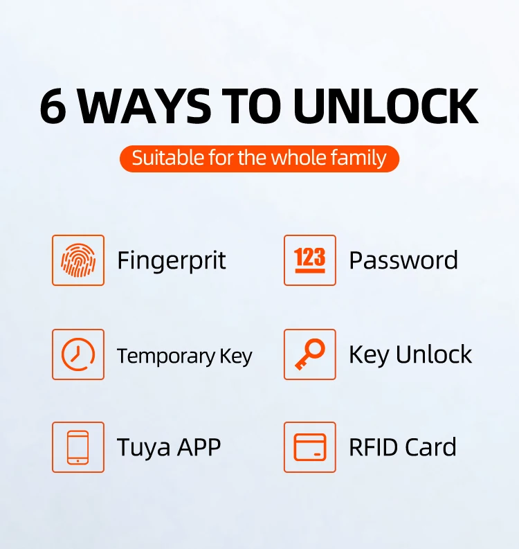 PHIPULO Tuya App Biometric Fingerprint Locks Smart Door Lock Remote Unlocking Keyless Lock Digital Electronic Lock