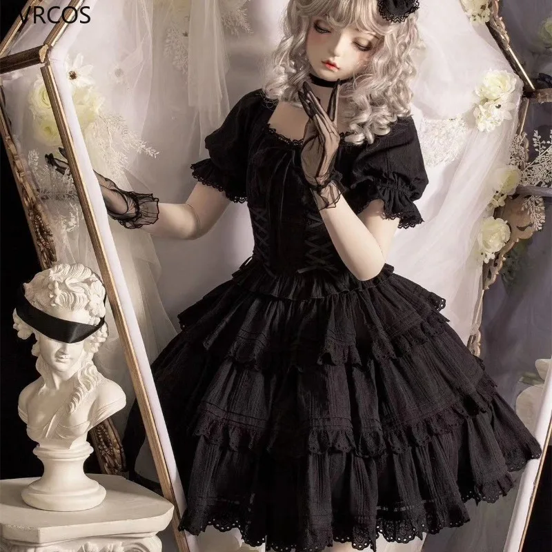 الوردي Kawaii الحلو لوليتا مجموعة فستان للنساء ، v...