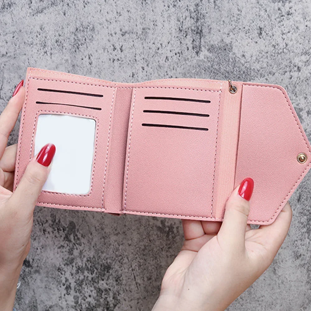 Women's Wallet Clutch Fashion Leather Short Style Purse Multi CaroSlot Coin Purse RFID Blocking Case Cute Bear Pattern