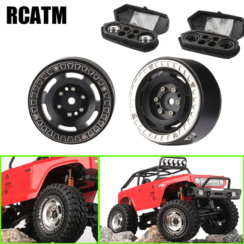 2Pcs 1.33In Cerchio Ponderato In Metallo Per 1/24 Rc Crawler Car Axial Scx24 Trx4-M Fps Small Wonder 2021 Ford Bronco Tire Parti Fai Da Te