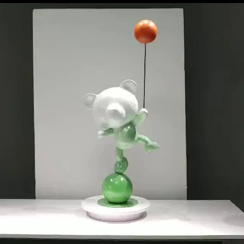 

Modern light luxury cartoon bear ornaments living room entrance hall balloon bear decoration creative sculpture